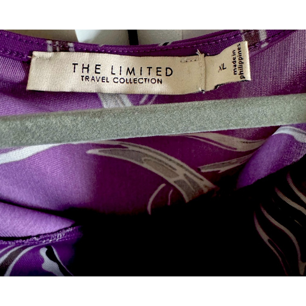 Limited purple and gray cow neck top